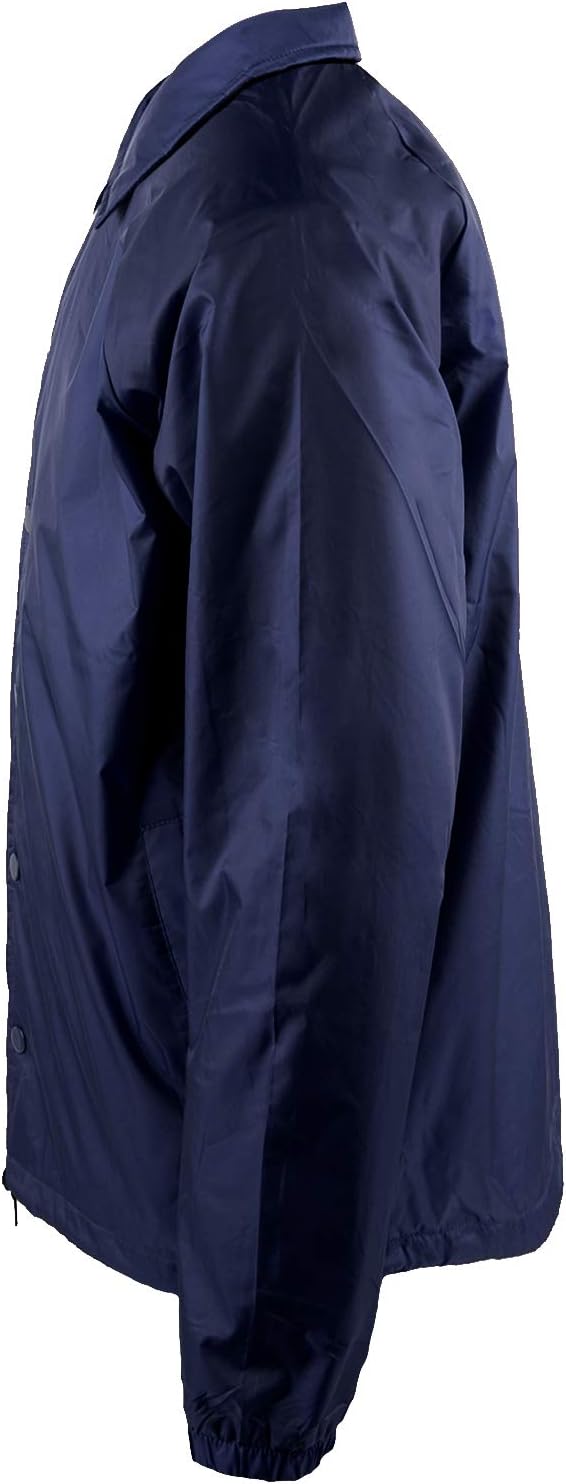 Shaka Wear Men’s Coach Jacket – Classic Windbreaker Nylon Water Resistance Relaxed Fit Snaps Blank Coat