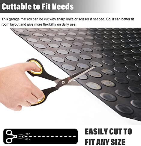 Waterproof Outdoor Rubber Mat - 1/8" Thick, Ideal for Garage, Home Gym, Dog Bowls & Crate - Durable Non-Slip Flooring for All Weather Use