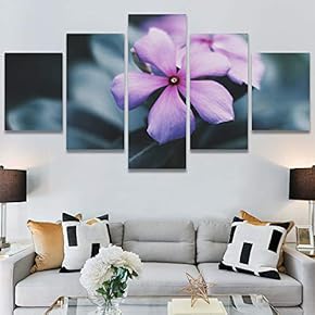 SIGNWIN 5 Panel Canvas Wall Art Pink Fields...
