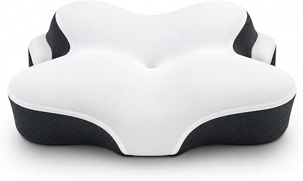 Cervical Neck Pillow for Side Sleepers, Ergonomic Memory Foam Pillow for Neck & Shoulder Pain Relief, Cooling Orthopedic Bed Pillow with Removable Cover