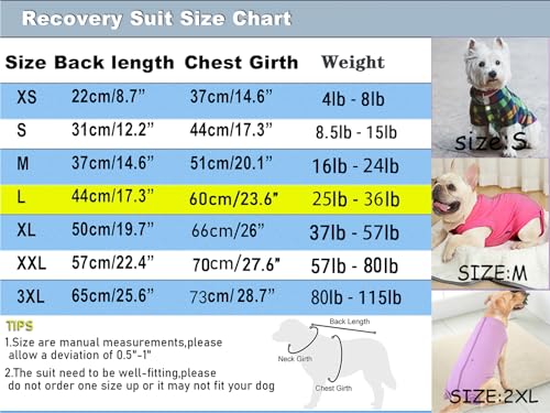 Image of Dog Surgery Recovery Suit - After Spay, Abdominal Wounds Post Surgical Recovery, Anti Licking Breathable Dog Onesies for Small, Medium & Large Pet, Alternative Bandages Cone E-Collar