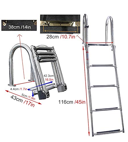 Escalera de seguridad plegable para embarcación con 4 peldaños miniatura 4