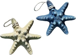 Happyyami 2 peças de resina de peixe de estrela para casamento, concha, oceano, praia, estrela, peixe para praia, tema de casamento, decoração de casa e projeto de artesanato