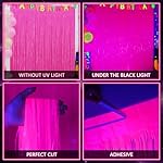 Mega-L Glow in The Dark Party Supplies, 2 Pack Neon Party Decorations 3.3 x 6.6 ft Fluorescent Macaron Fuchsia Tinsel Foil Fringe Curtains, Photo Booth Prop Backdrop Streamer, Birthday Party Decor - Image 3