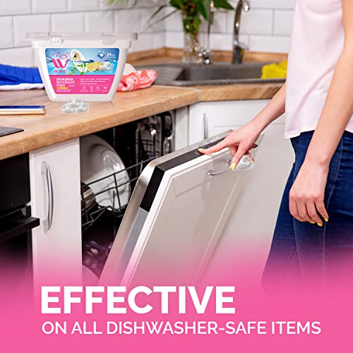 Image of W Home 3-in-1 Dishwasher Pods for a Spotless Clean - 72 Count Total, 24 Pods /Each Enzyme-Powered Free & Clear Detergent for Residue-Free Dishes - Pack of 3