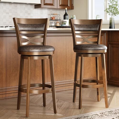 MAISON ARTS Swivel Bar Stools Set of 2, 30 Inch