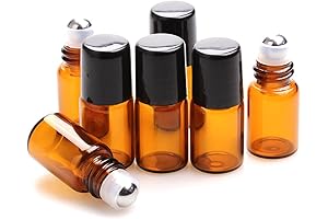 25 Pack 2ml Amber Glass Roll on Bottle For Essential Oils - Perfect for Travel