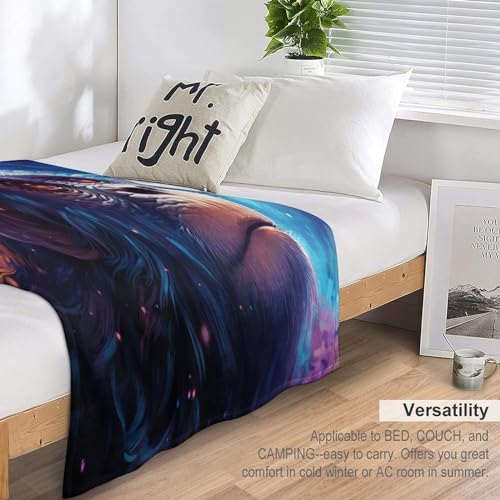 Couverture en polaire flannel gorille 130x150cm légère pour lit