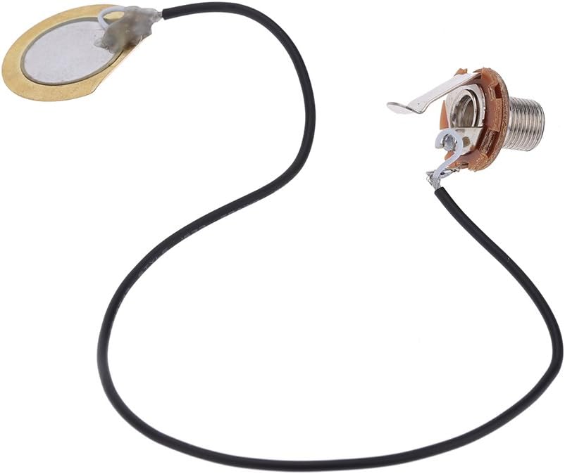eKugo(TM)Acoustic Guitar Transducer Pre-Wired Amplifier Piezo Jack Pickup Accessory Fit for Almost String Music Instruments