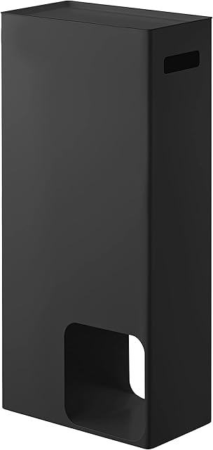 Yamazaki Home Bathroom Tissue Storage Stand | Steel | Toilet Paper Stocker, One Size, Black