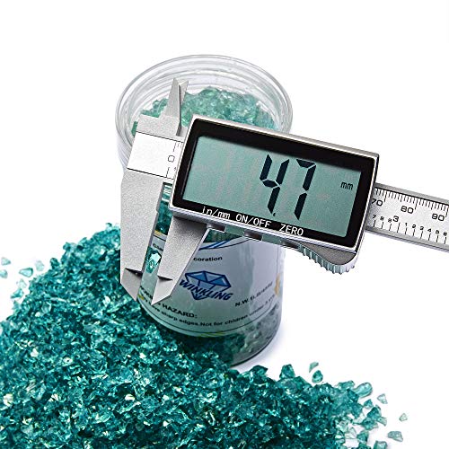 Twinkling High Luster Fire Glass Gravel Stone Glitter,Broken Glass,Fire Gems Chips,Crushed Glass For Fire Pit Crafts Resin Art Aquarium Garden Decoration,3-6Mm,1-Pound Jar (Turquoise) #TOP2
