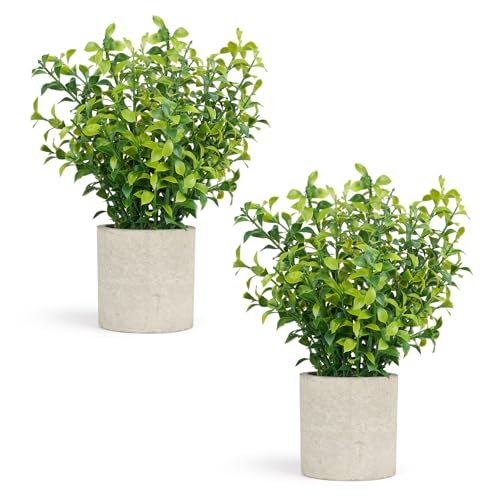 Velener 2 PCS Small Fake Eucalyptus Plant Artificial Potted Plants