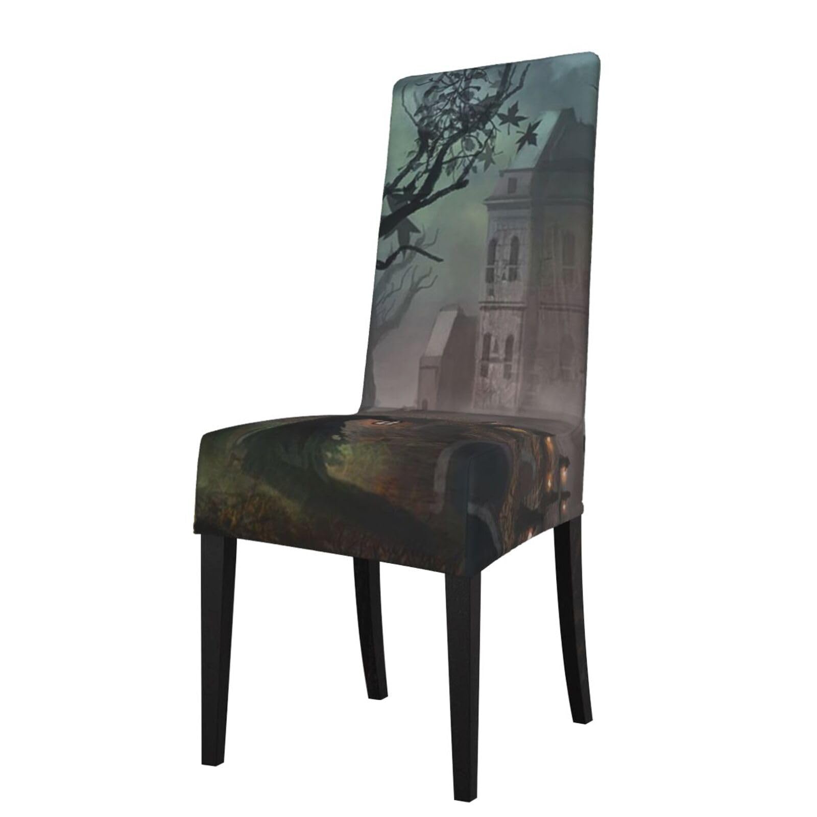 Housses de chaise d'horreur d'Halloween BONDIJ en tissu extensible doux