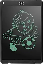Tablet Infantil LCD Lousa Mágica Escrita Colorida Para Desenho e Estudo Educativo 12 Polegadas (Preto)