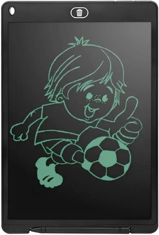 Tablet Infantil LCD Lousa Mágica Escrita Colorida Para Desenho e Estudo Educativo 12 Polegadas (Preto)