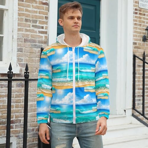 Sudadera con capucha casual para hombre con bolsillos miniatura 3