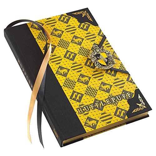 Carnet de notes Harry Potter Poufsouffle de 25cm avec pages lignées et blason en relief