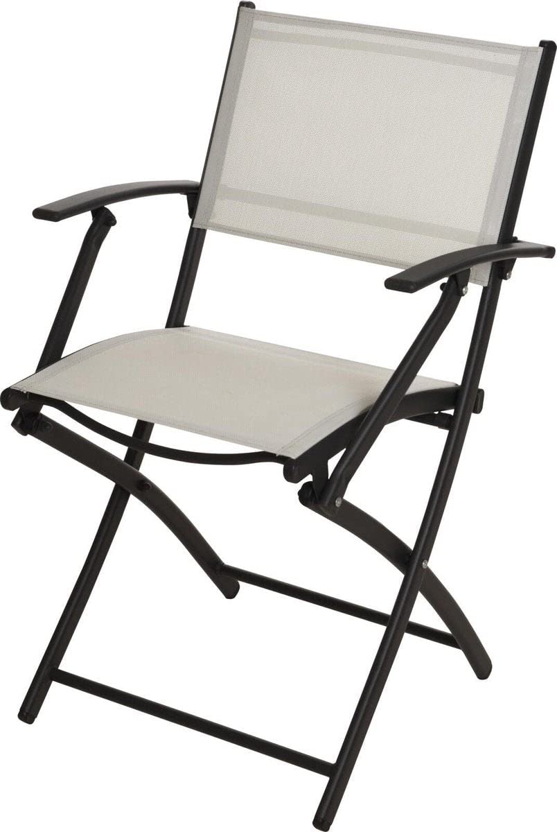 Pro Garden Pro Garden Chaise pliante/chaise pliante/chaise de jardin/chaise de camping - avec accoudoir - 54X56X83.5cm - Blanc