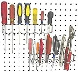 Right Arrange Pegboard Screwdriver Holder, 2-Pack - Hooks to Any Peg Board - Screwdriver and Pliers Rack Accessory Tool Organizer - Organization Accessory for Workbench, Garage, Tool Shed, Craft Room