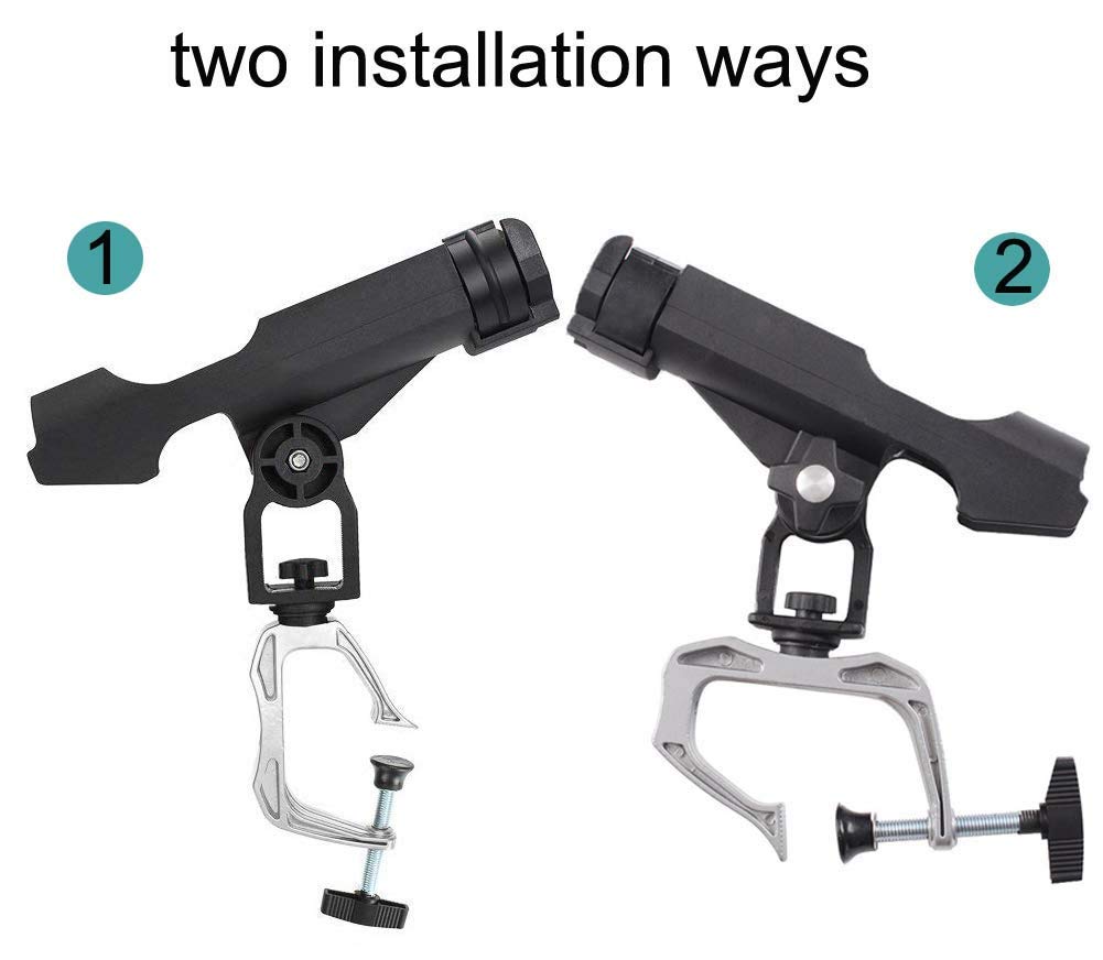 Support De Canne à Pêche à Clip Sur Le Pont De Quai En Nylon, Rotatif à 360 Degrés, Support De Bateau Robuste Réglable, Support De Canne à Pêche