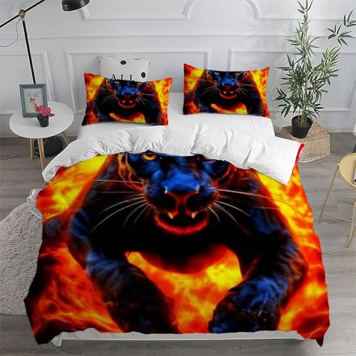 Housse de couette léopard 3D 200x200 cm avec ses taies en microfibre - 6