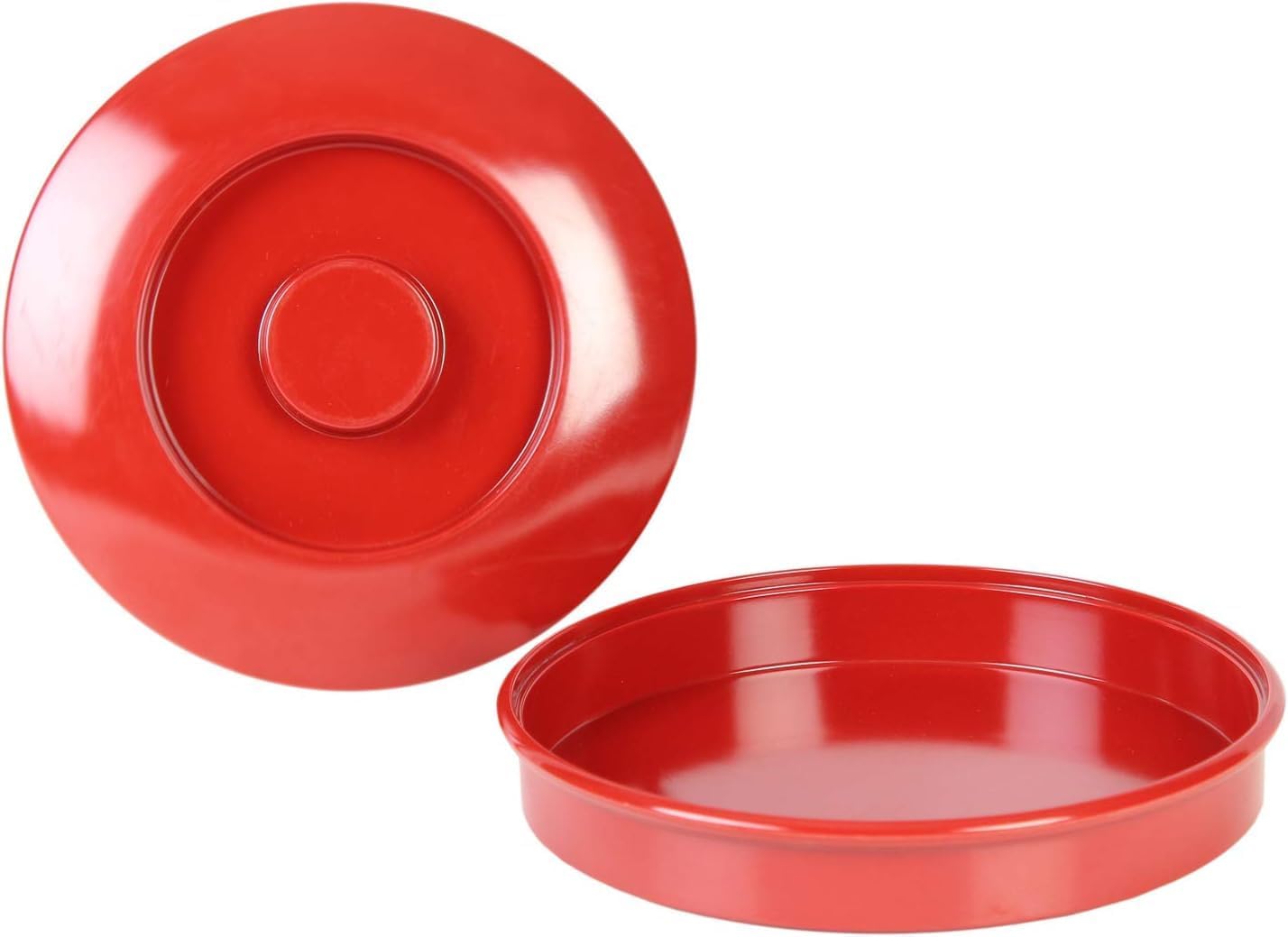 TrueCraftware- 8-1/4” Tortilla Server with Lid Red Color Melamine Set of 12- Tortilla/Pancake Keeper Food Container Perfect for Keeping Tortillas Pancakes and Waffles Warm Dishwasher Safe