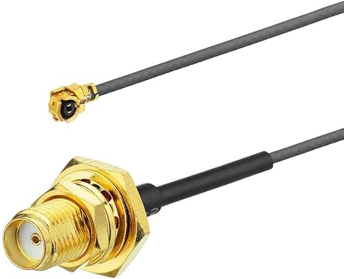 Miniatura 10 de Superbat Cable coaxial de baja pérdida de 6 pulgadas U.flIPEX Mini PCI a SMA hembra para enrutadores inalámbricos, mini tarjetas PCI, extensión de