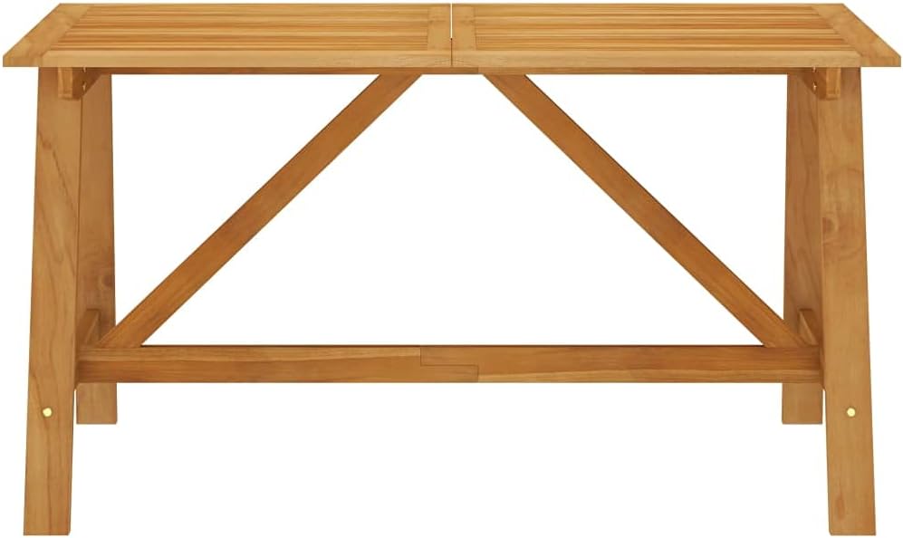 Outdoor Coffee Table with Wooden Legs, Patio Coffee Table, Wooden Furniture for Patio, Deck, Porch, Balcony, Garden and Backyard, Garden Dining Table 55.1"x27.6"x28.9" Solid Acacia Wood