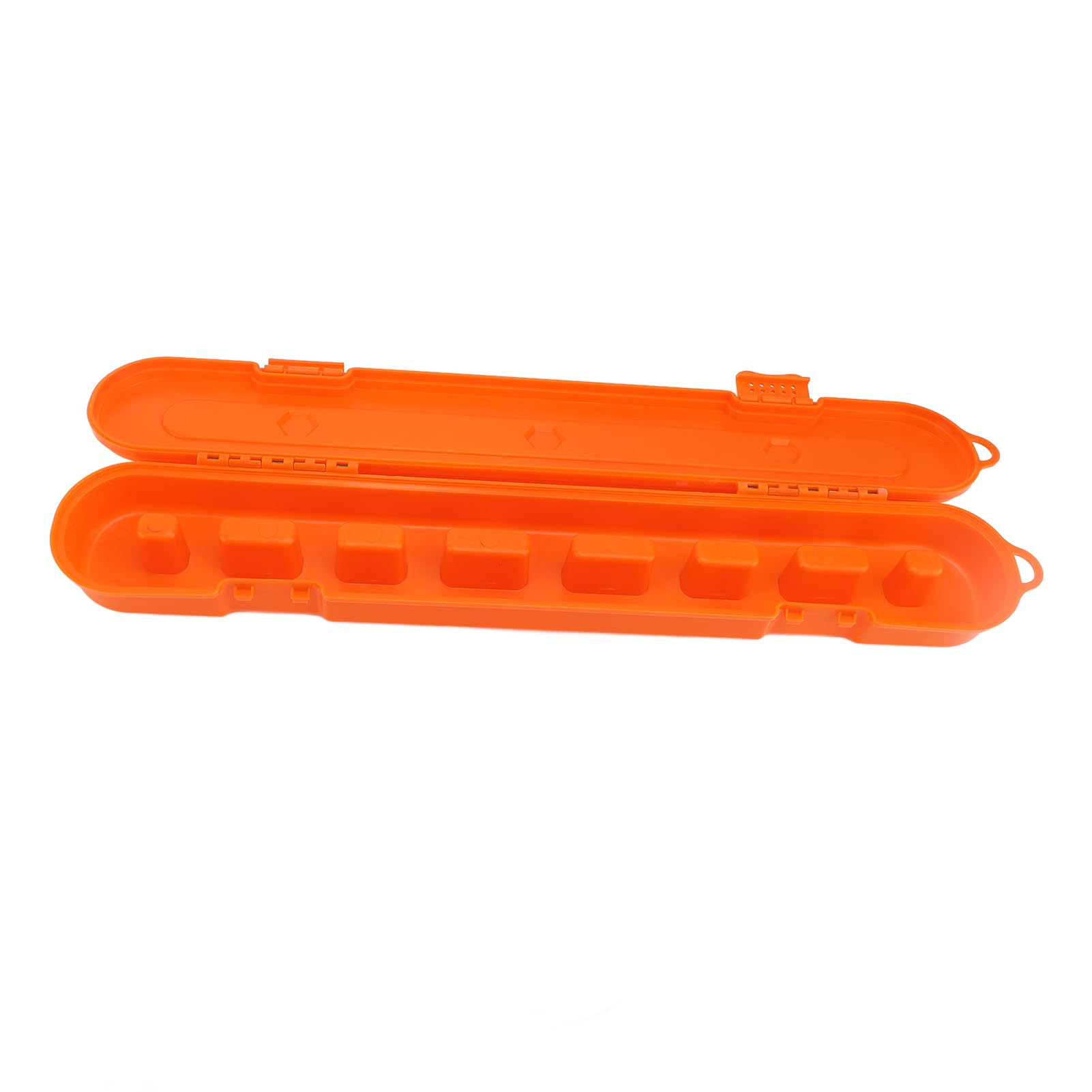 Srliya Kettensägenkettenlagerbox mit Großer Kapazität Kunststoff Organizer Elektrische Sägekette Tragetasche (Orange)