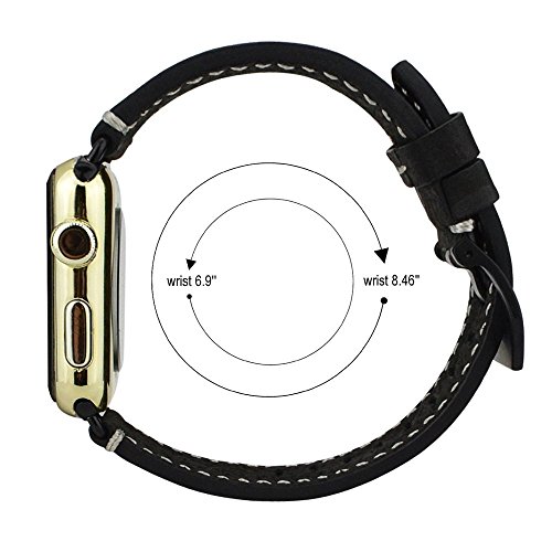 Ibazal Compatible With Apple Watch Band 42Mm 44Mm 45Mm 49Mm Leather Strap Replacement For Iwatch Apple Watch Series Ultra 8 7 6 5 4 3 2 1 Se Se2 Men Women - Classic Black 42/44/45/49 #TOP2
