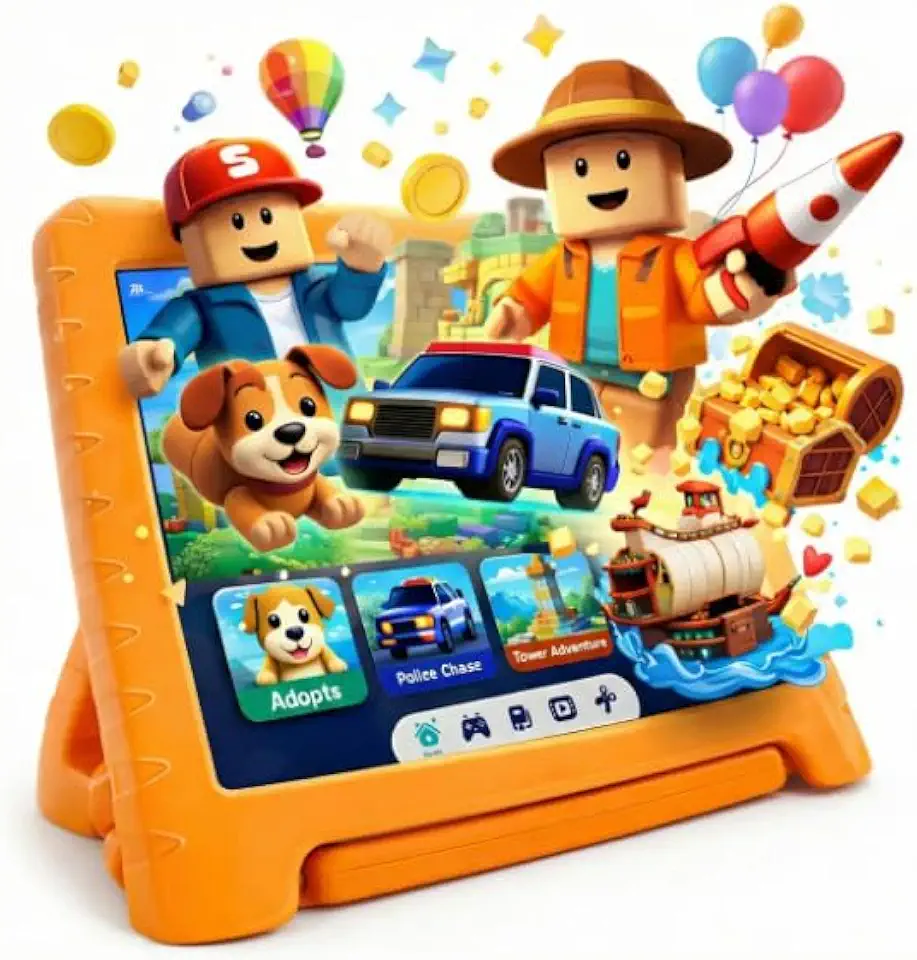 Tablet Infantil Mirage MI100 7" 64GB Android 13 4GB RAM Quad Core Wi-Fi - Com Controle Parental e Capa Protetora com Alça