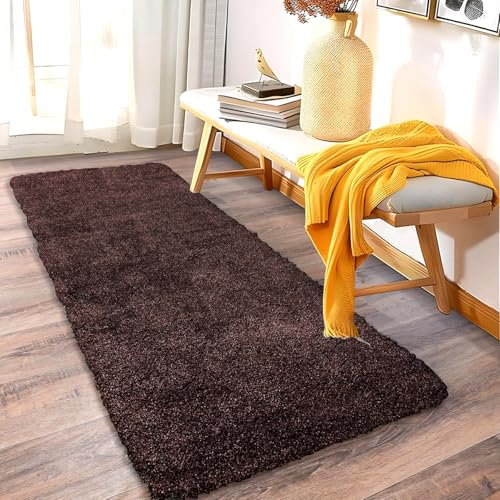Image of 2x6 feet Soft Runner Rug for Living Room and Bedroom, Modern Indoor Floor Carpet with Non-Slip Backing, Comfortable Decorative Home Decor Rug, Easy Clean & Durable- (Coffee, Rectangular)