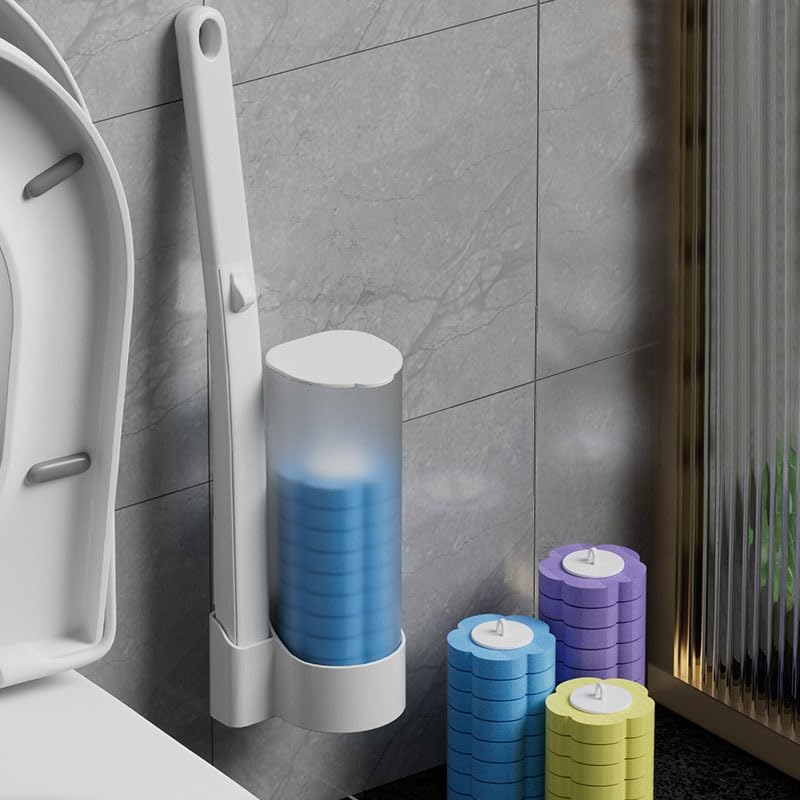 Miniatura 6 de Sistema de limpieza desechable para inodoro, cepillo desechable con herramienta de limpieza montada en la pared, agente de limpieza precargado,