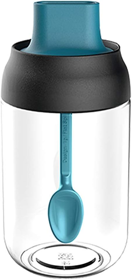 250ml Spice Jar Bottle Salt Pepper Seasoning -proof Lid Spoon Container Kitchen(Style 3)