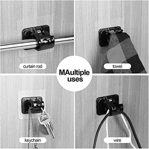 Lightarea Curtain Rod Brackets No Drilling, 8 PCS Self Adhesive Curtain Rod Holder Hooks, Hangers for Bathroom Kitchen Home Bathroom & Hotel Use by Lightarea - Image 7