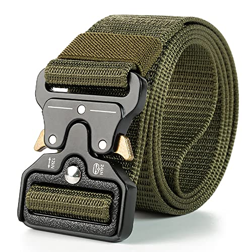 BAAD Cinto de nylon masculino, cintos táticos militares, cinto de lona respirável com fivela de liga