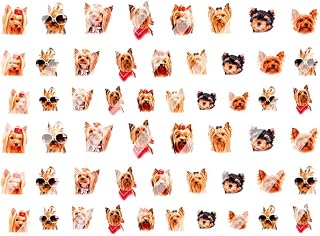 Dog Breed Set of 50 Yorkshire Terrier Nail Decals - Waterslide Nail Decals