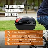 Red Loon Fahrradbox für Gepäckträger abschließbar Fahrrad Topcase | Fahrradkoffer abschließbar | Gepäckträgerkoffer | 17 Ltr für Roller