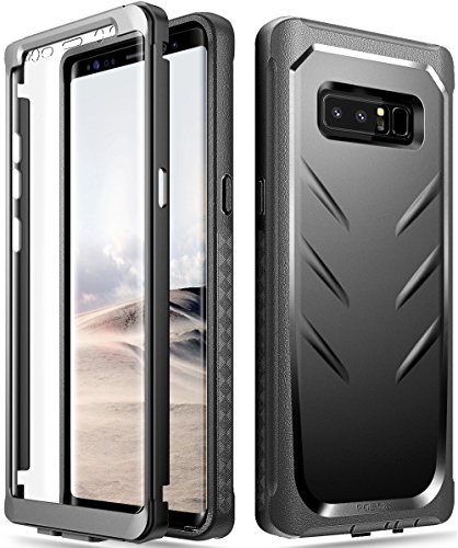 Poetic Galaxy Note 8 Case, Revolution [360 Degree Protection] Full-Body Rugged Heavy Duty Case with [Built-in-Screen Protector] for Samsung Galaxy Note 8 (2017) Black
