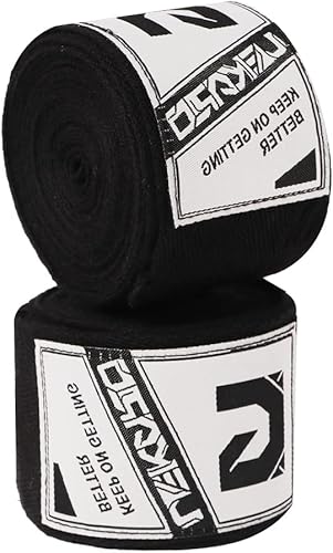 Miniatura 1 de LEKÄRO Envolturas de mano de boxeo de algodón elástico para entrenamiento Muay Thai MMA para hombres y mujeres, 160 pulgadas