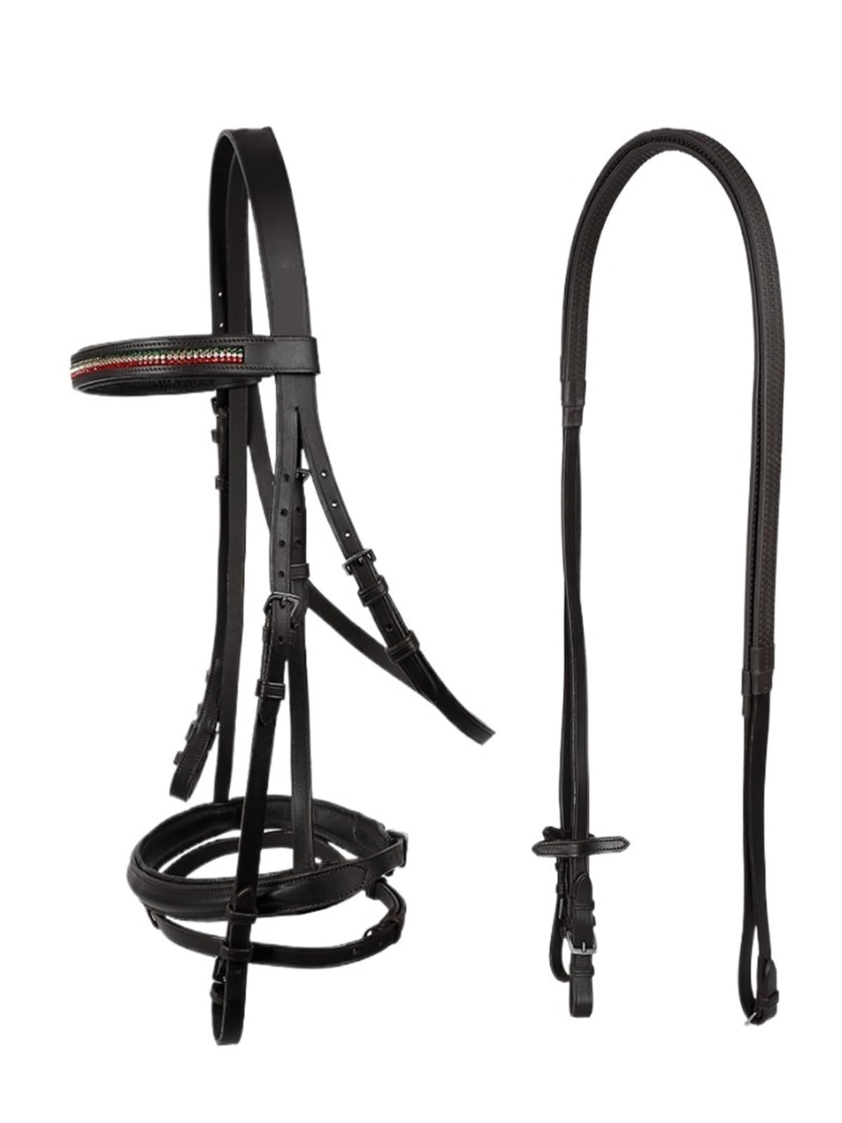 Briglia diamantata Attrezzatura equestre Briglia for Cavallo da Equitazione Cavallo da addestramento con redini Briglia da Competizione Antiscivolo in Gomma per Cavalli(Black XL)