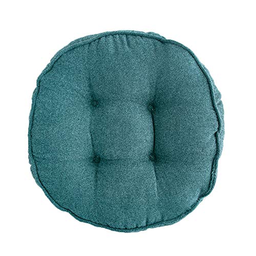 vctops Soft Chair Pads 18 inch Diameter Super Comfy Thicken Solid Color Round Seat Cushion for Kitchen Dining Room Office Chairs (PeacockBlue,18