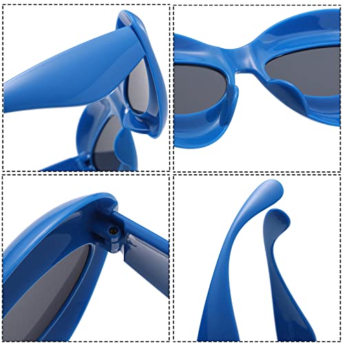 Long Keeper 3 Pair Lip Sunglasses Unique Women Sexy Thick Frame Inflated Cat Eye Candy Color Punk Sun Glasses UV4004