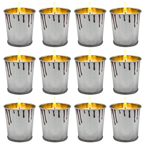 Citronella Candles 12 Pack, Outdoor Indoor Scented Candles with Pure Citronella Essential Oil and Natural Soy Wax, Long Lasting Burning for Home Gardon Patio Balcony