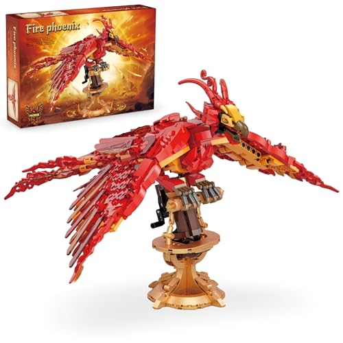JVAVNE Magische Welt Phoenix Klemmbausteine Set, 938 Teile Phoenix Bausteine, Magische Tier Bausteine Bausatz, Kreative Vogel Modell Spielzeug für Erwachsene Kinder, Kompatibel mit Großen Marken