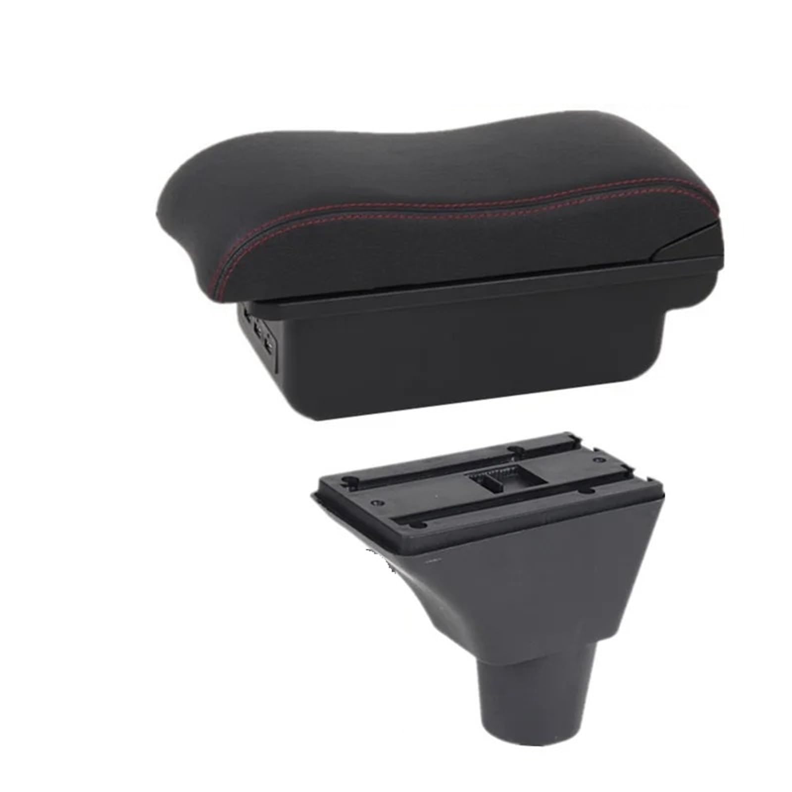 Hguvsjd Armrest Box For Sandero For Stepway For Logan 2 Armrest Storage Box Retrofit Accessories Car Armrests(B red line 3USB)
