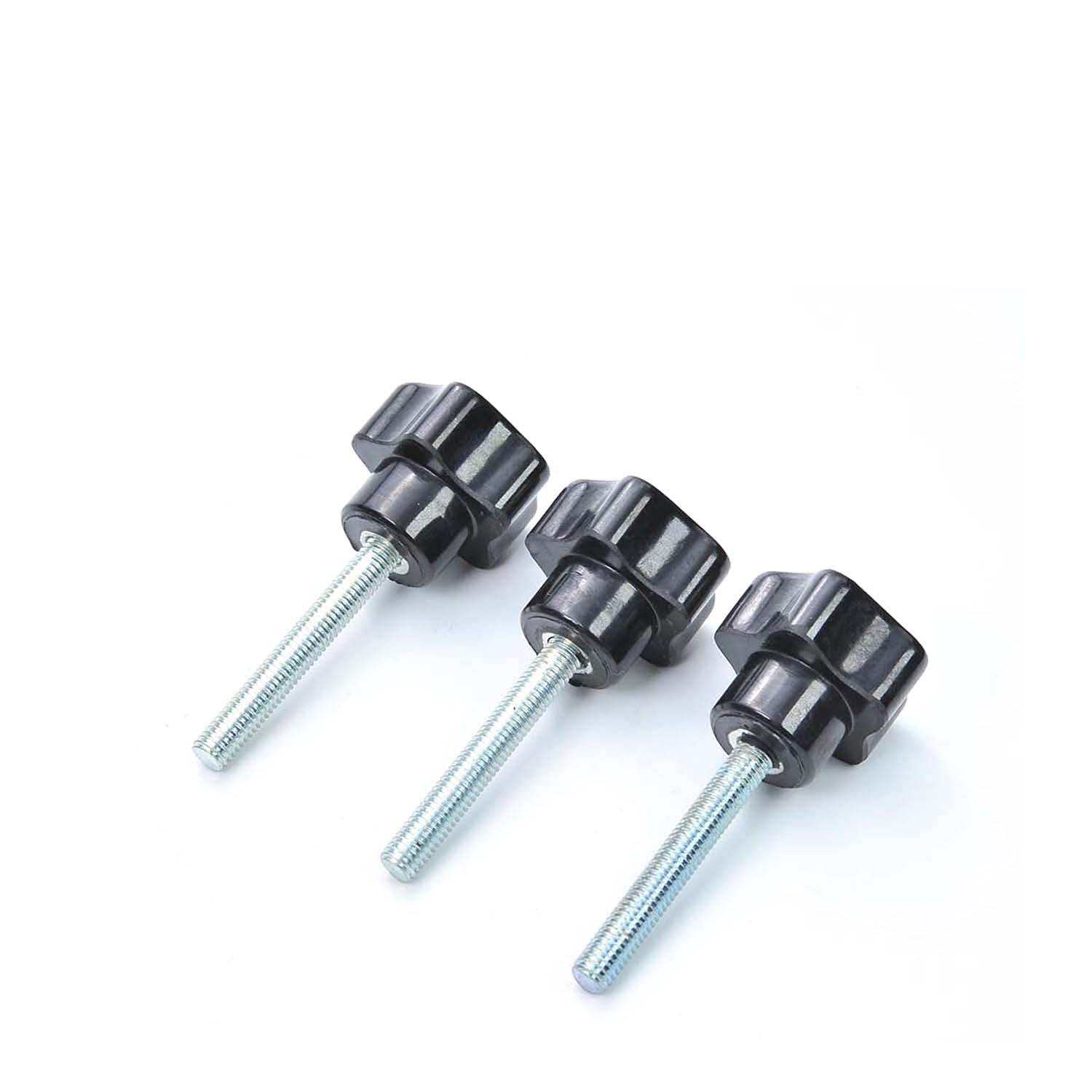 Wenheww 20Pcs M5 x 35mm Thread Star Knob, 25mm Diameter Male Thread Bakelite Star Shaped Hand Knob Tightening Screw, Black Clamping Knob Handle Replacement Grip Handle Fastener
