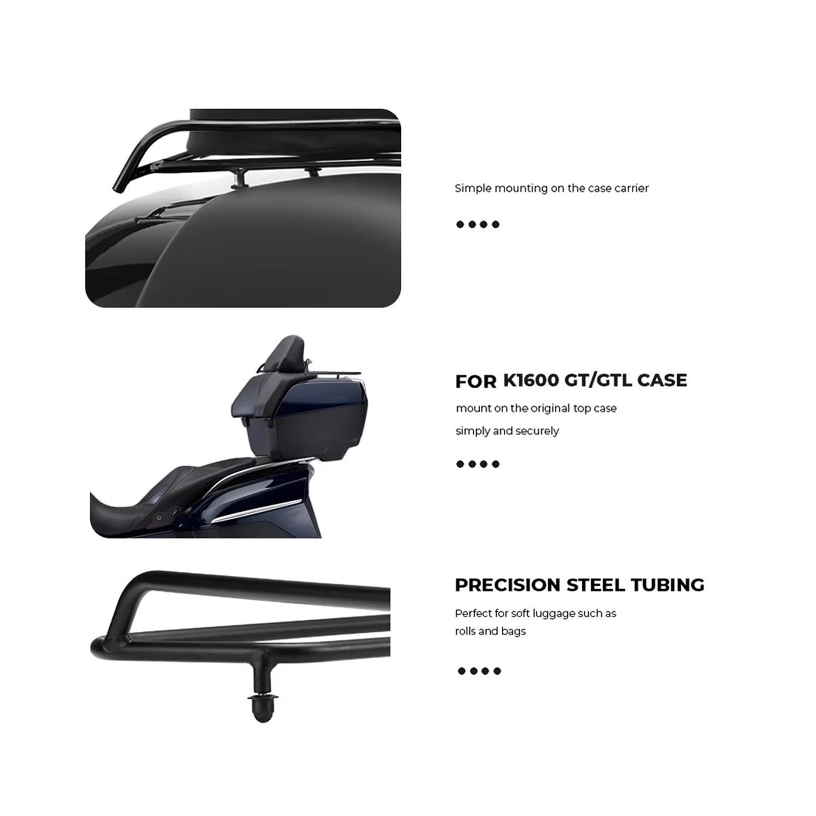 Portapacchi Moto Per BMW K1600 GT GTL 2011-2016 Supporto Baule Moto Borsa Portaoggetti Portapacchi Posteriore(A Silver set)