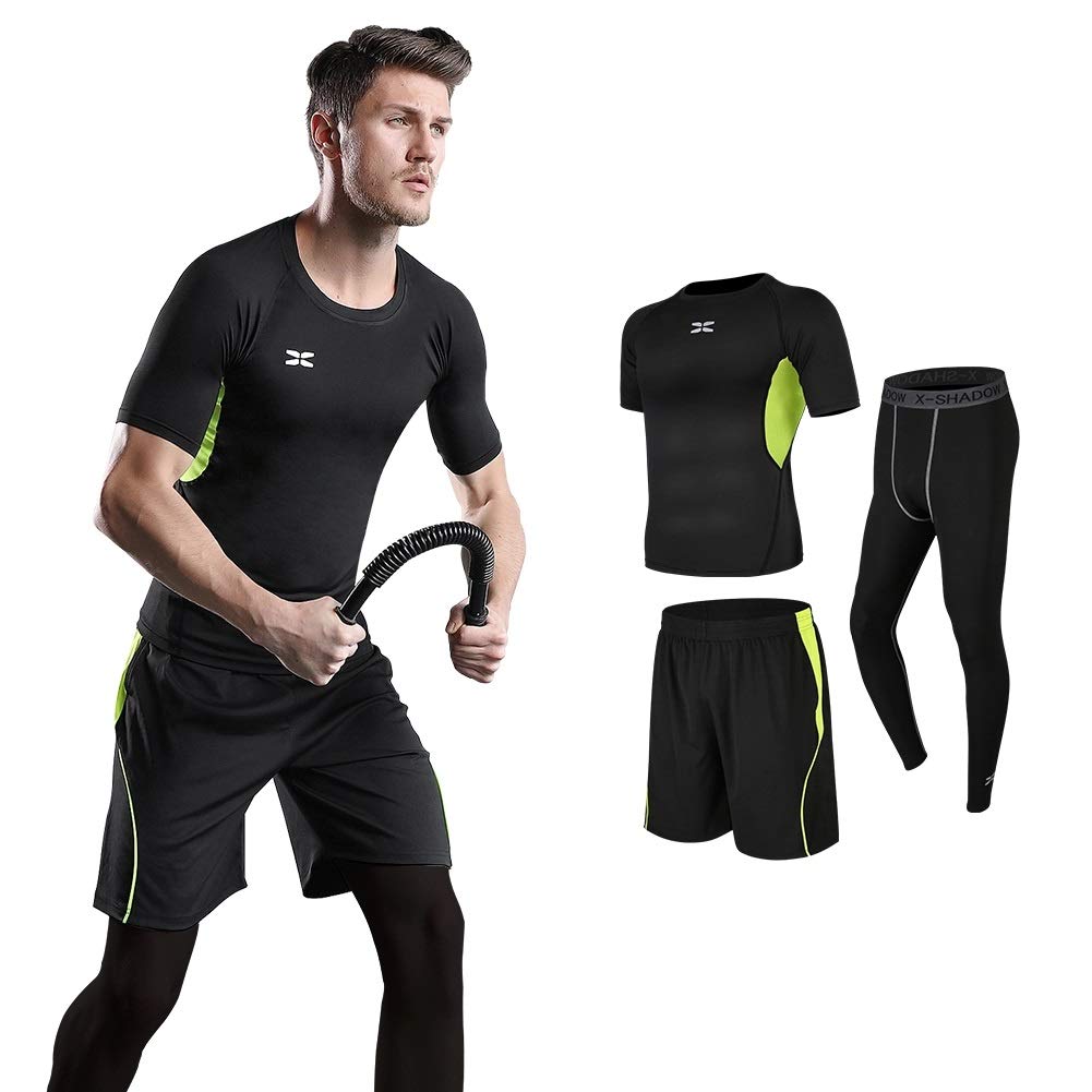 5 pieces durable Men's Sports with thermo-activity breathable Set Man Fitness Suit Gym comfort Running Yoga Athletic Jogging Workout Set