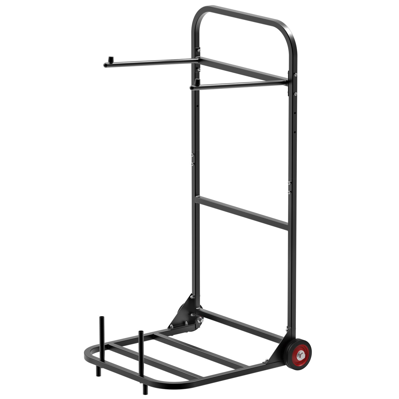 VEVOR Chariot de Chaise Pliante, Capacité de Charge 45 kg, Support Robuste pour Suspendre 10 Chaises, Organiseur de Rangement Multifonction Métal à Pousser avec Roues, pour Salle à Manger, Noir Mat